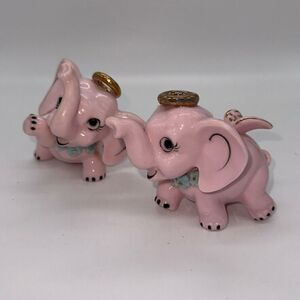 Vintage Set Pink Elephant Angels 1950s